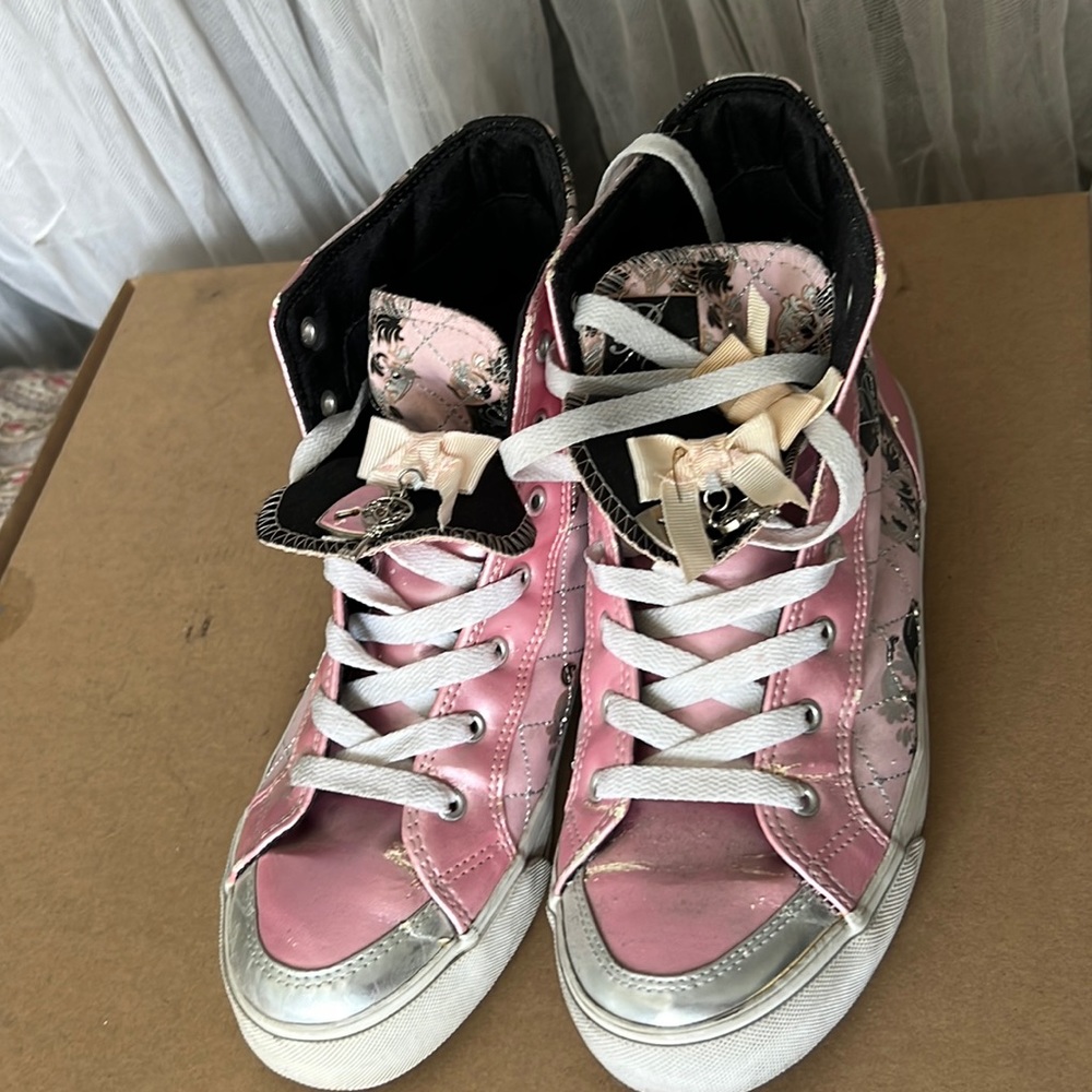 ⭐️ Baby Phat pink & silver bling high top Sneakers women size 7